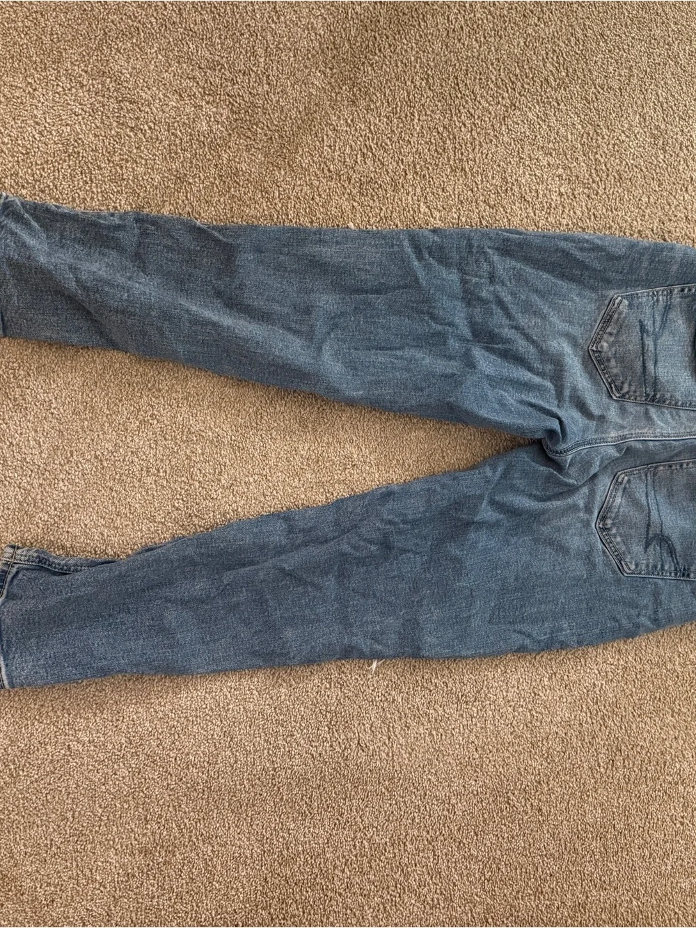 American Eagle Outfitters Women's Straight Leg Distressed Blue Jeans